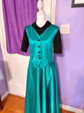 Elegant High‑Shine Stretch Dress — Size L | Button‑Front & Collared