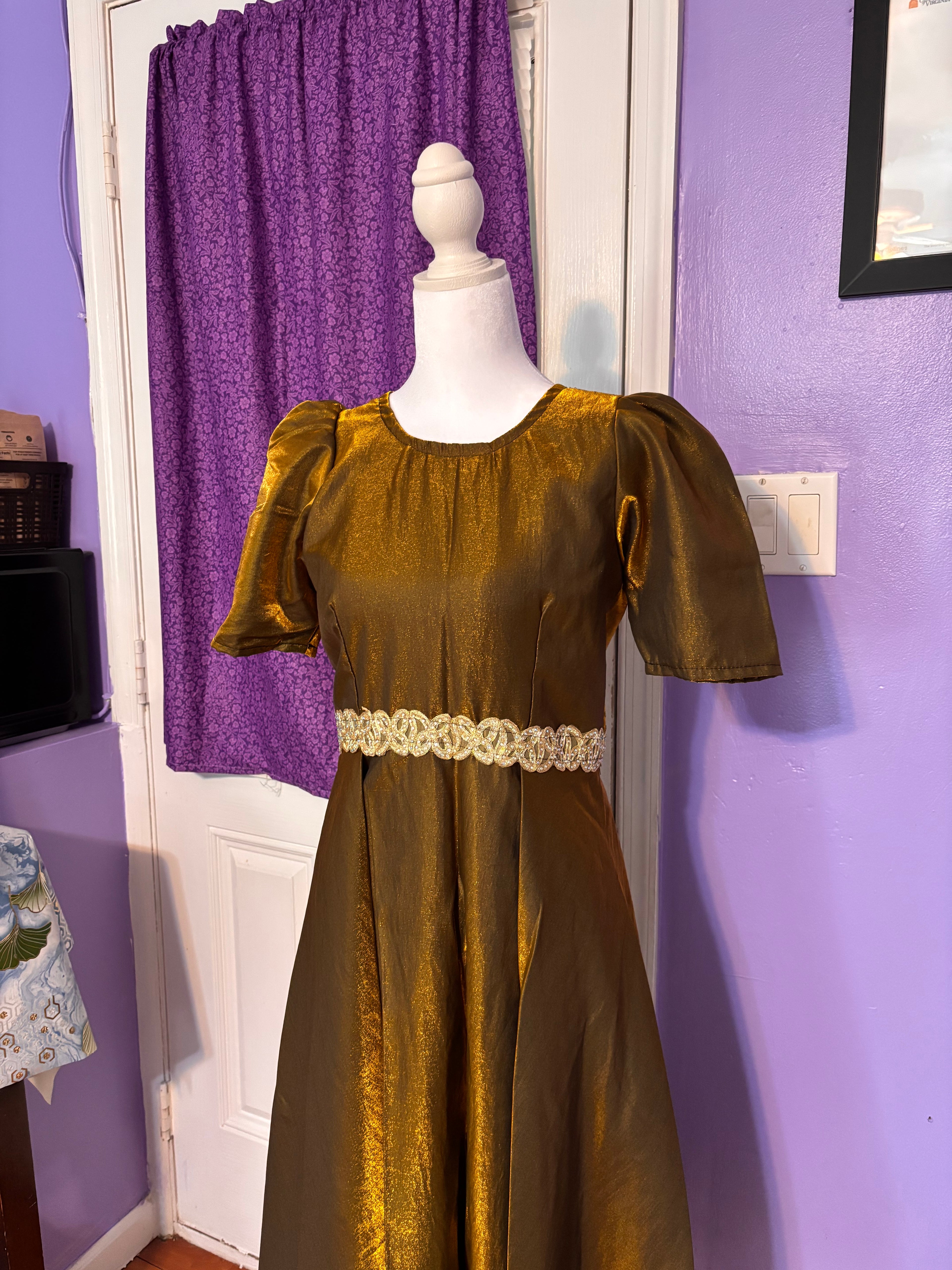 Gold Modest Dress - Size 14 Girl