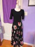 Black Floral Dress - Size M, Soft & Breathable Fabric