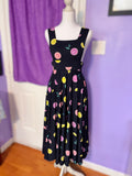 Lime & Navy Floral Girls’ Overall — Size 8, Playful, Comfy & Perfect for Everyday Twirls